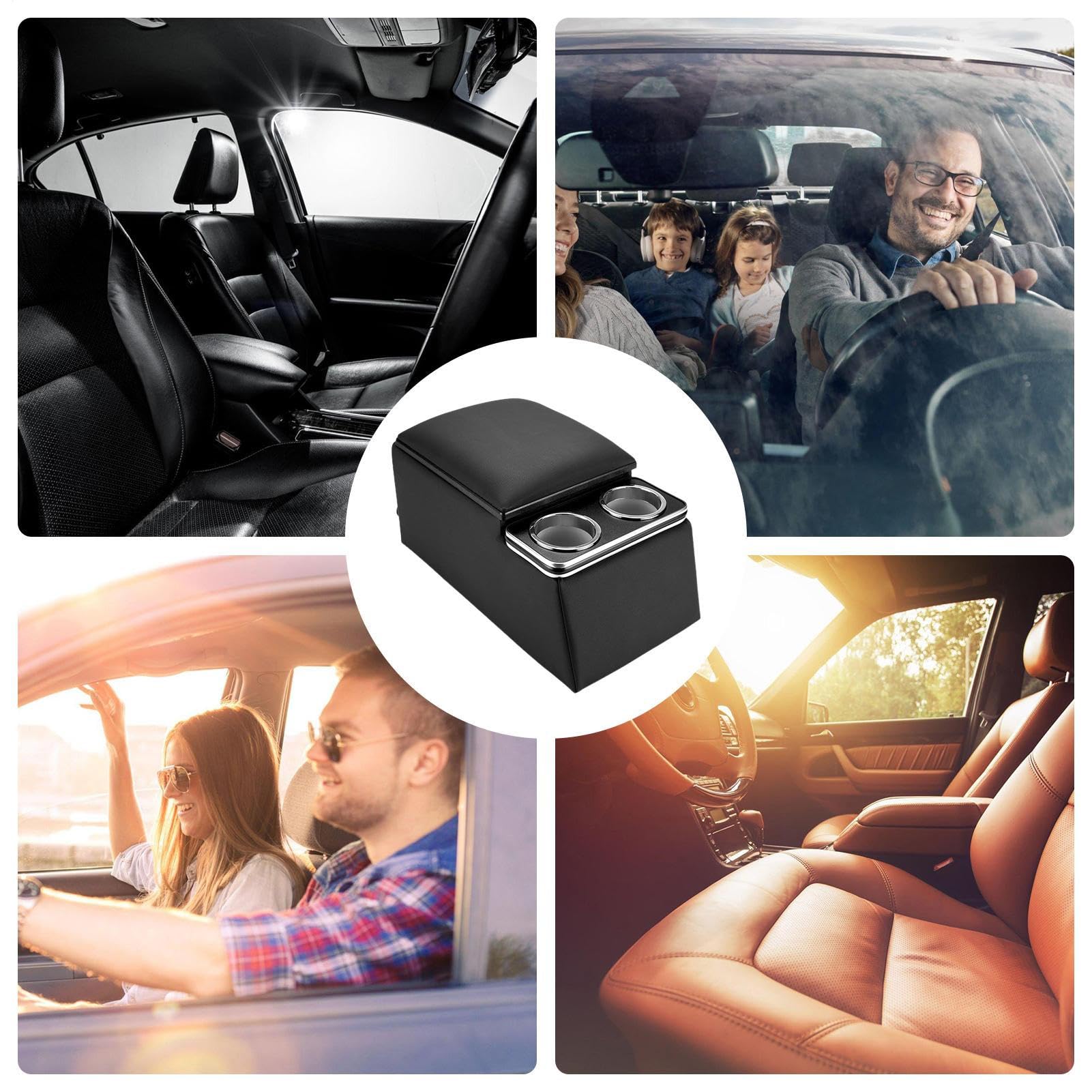 Consolle per casse posteriori per auto, con porta, scatola per | console centrale, organizer per console con supporto per , braccio posteriore e braccio, scatola per camion