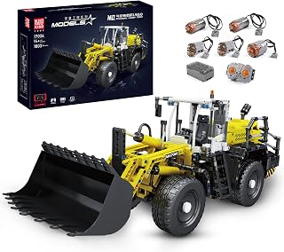 Mould King 17026 Pneumatic Loader Bulldozer L550 Model, 1803 Pieces APP Motors Pneumatic Reprinted Machine Motorized Loader Building Bricks,STEM Engineering Toys for Kids