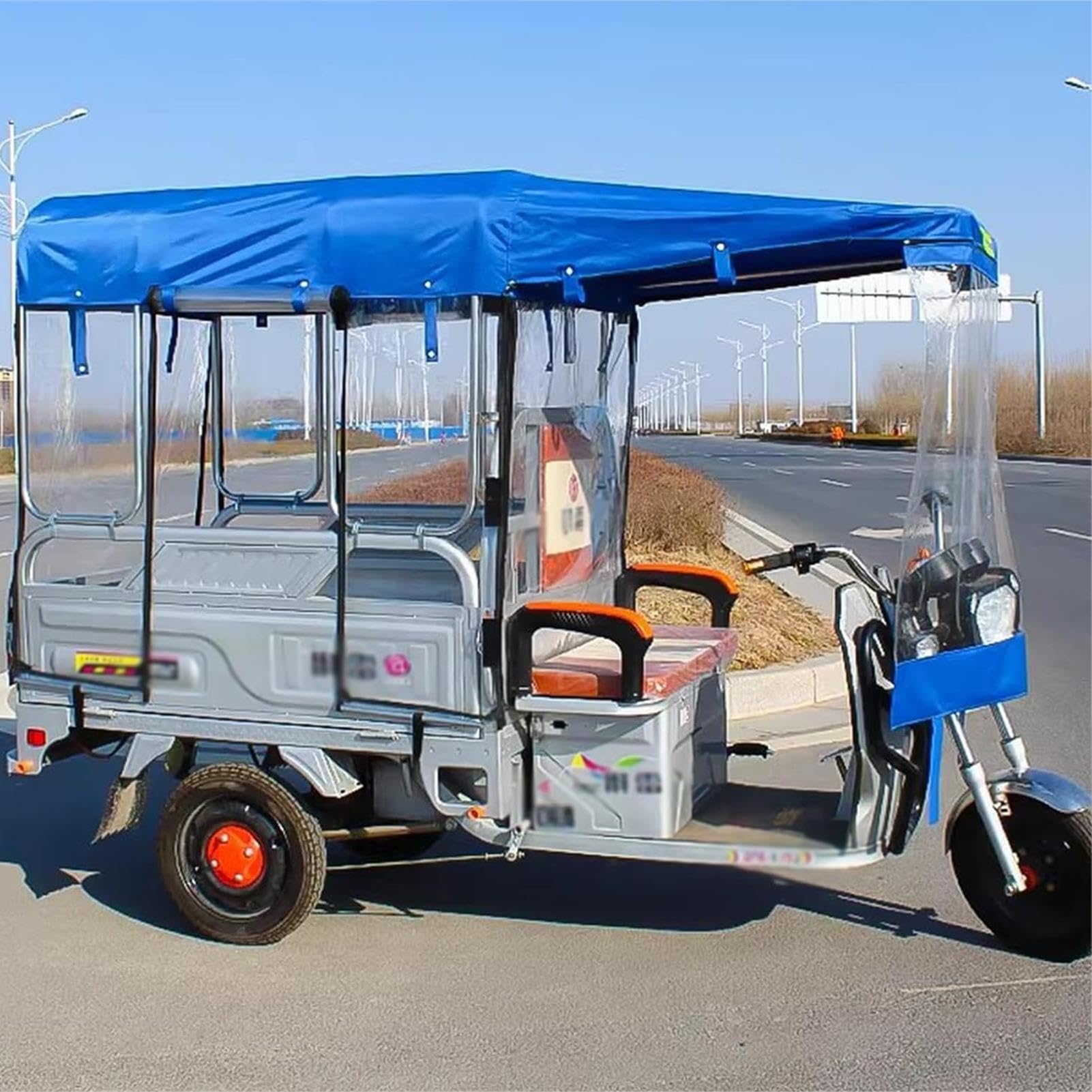 Funda Para Bicicleta Genérico Toldo Para Triciclo Eléctrico, Cubierta Para Triciclo Apta Para Todas Las Estaciones, Toldo Transparente Con Cremallera Para Motocicleta(110x80cm)