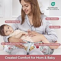 Vista 3 de Little Grape Land - Almohada de lactancia mejorada, lactancia materna y biberón durante 0 a 16 meses, funda suave lavable a máquina con relleno