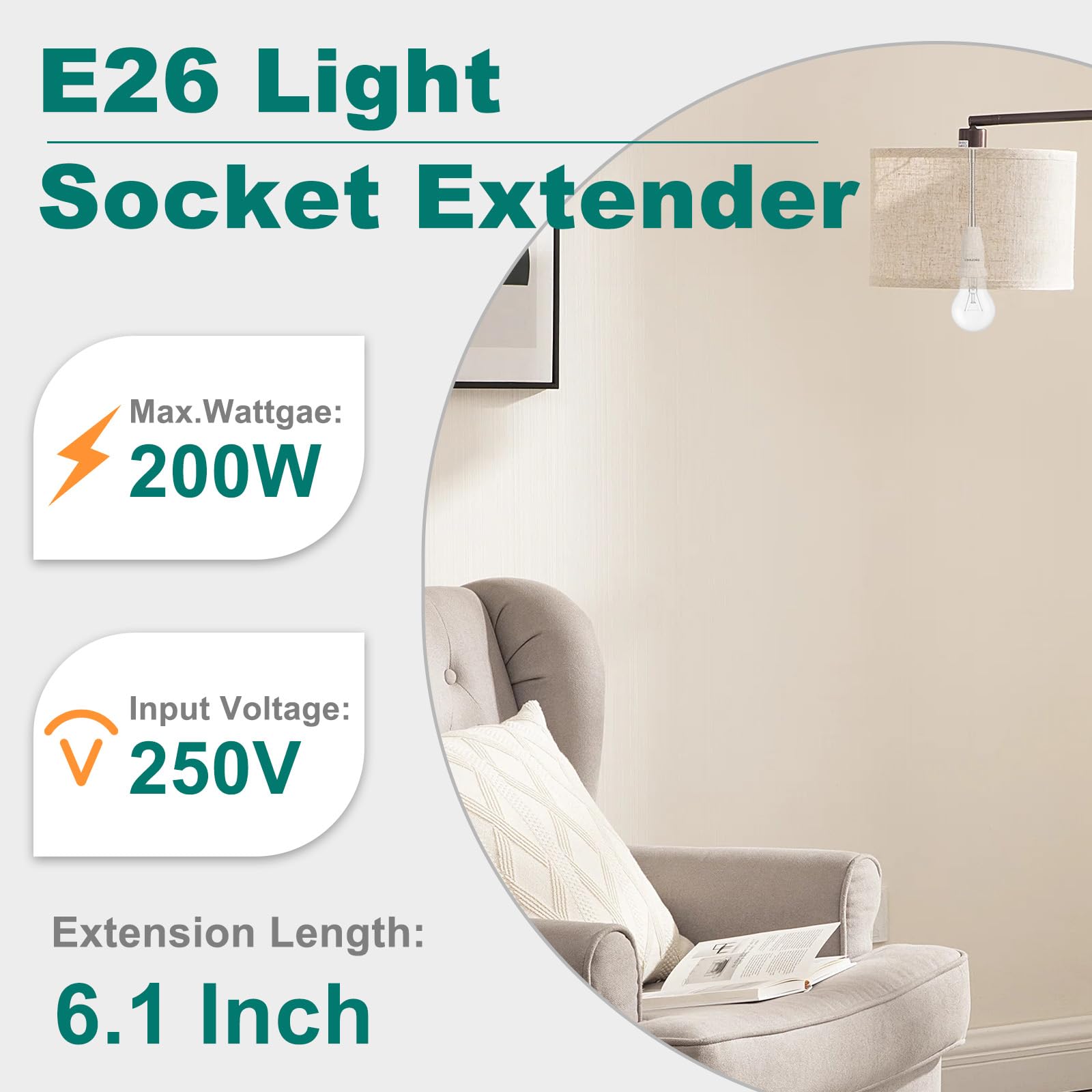Light Socket Extenders - 2 Pack -2