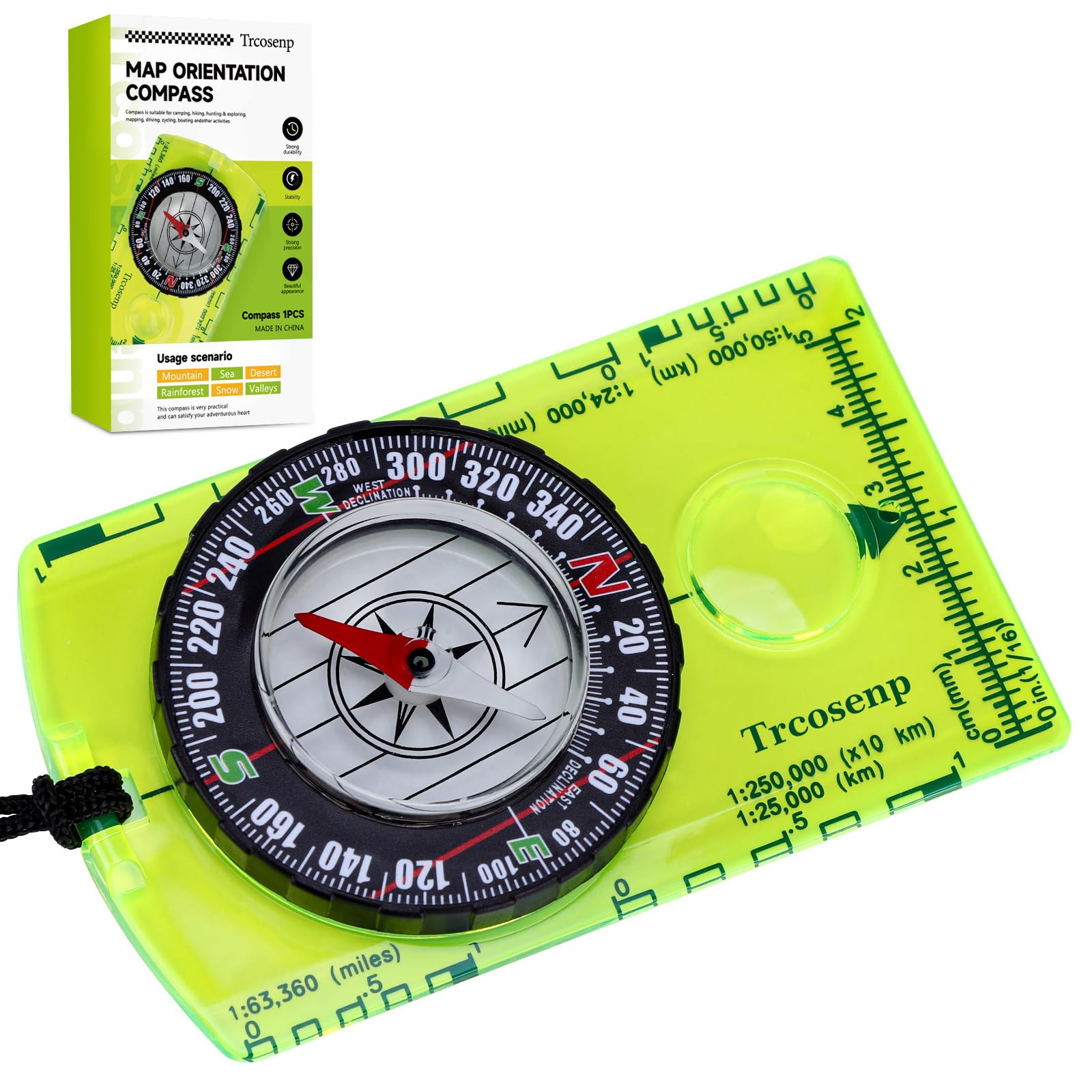 Orienteering Compass, Hiking Survival Compas, Compasses Kids for Magnetic Camping Backpacking, Compas Small Mini Stuff