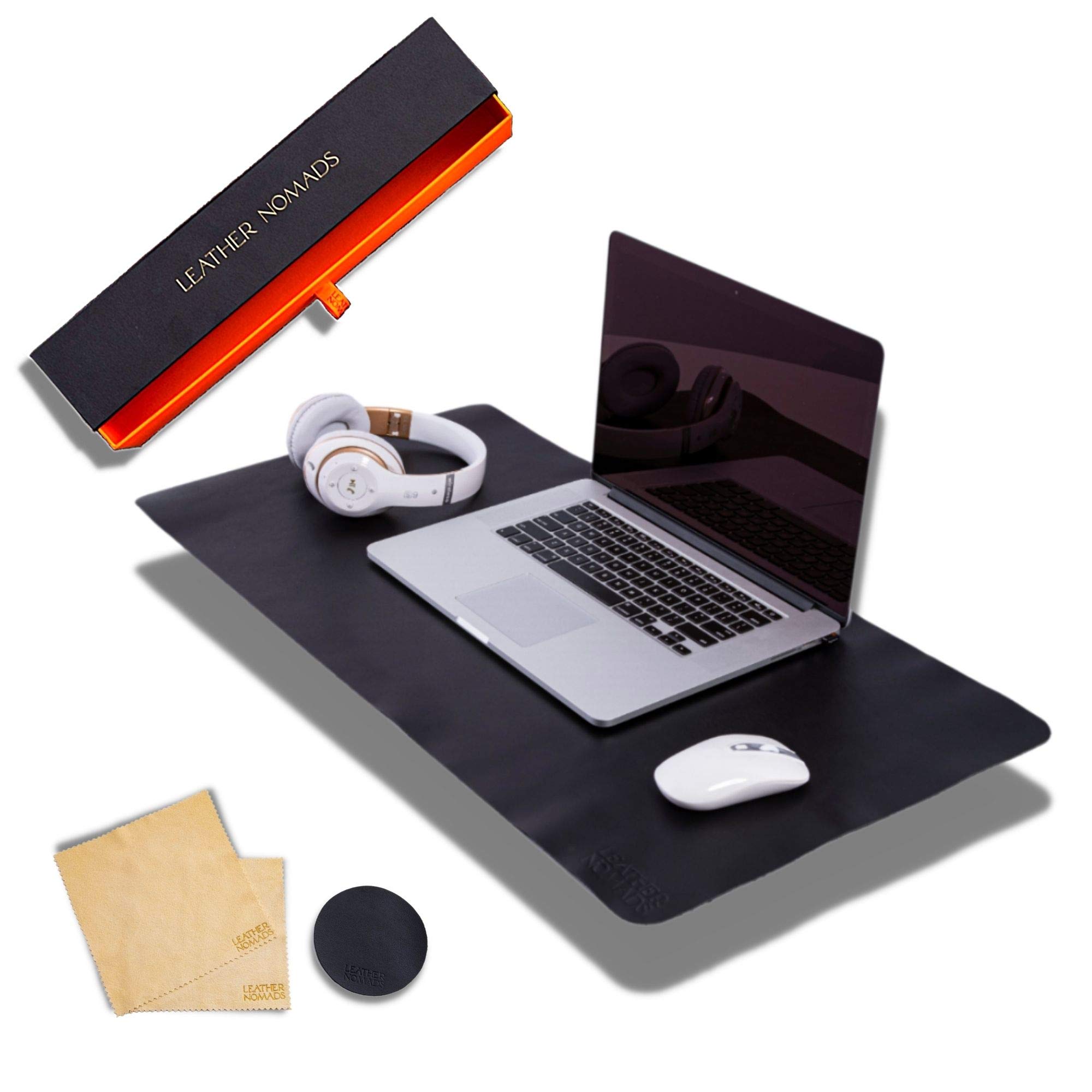 Buy Leather Desk Pad by Leather Nomads with Coaster and Lens Wipe, 31