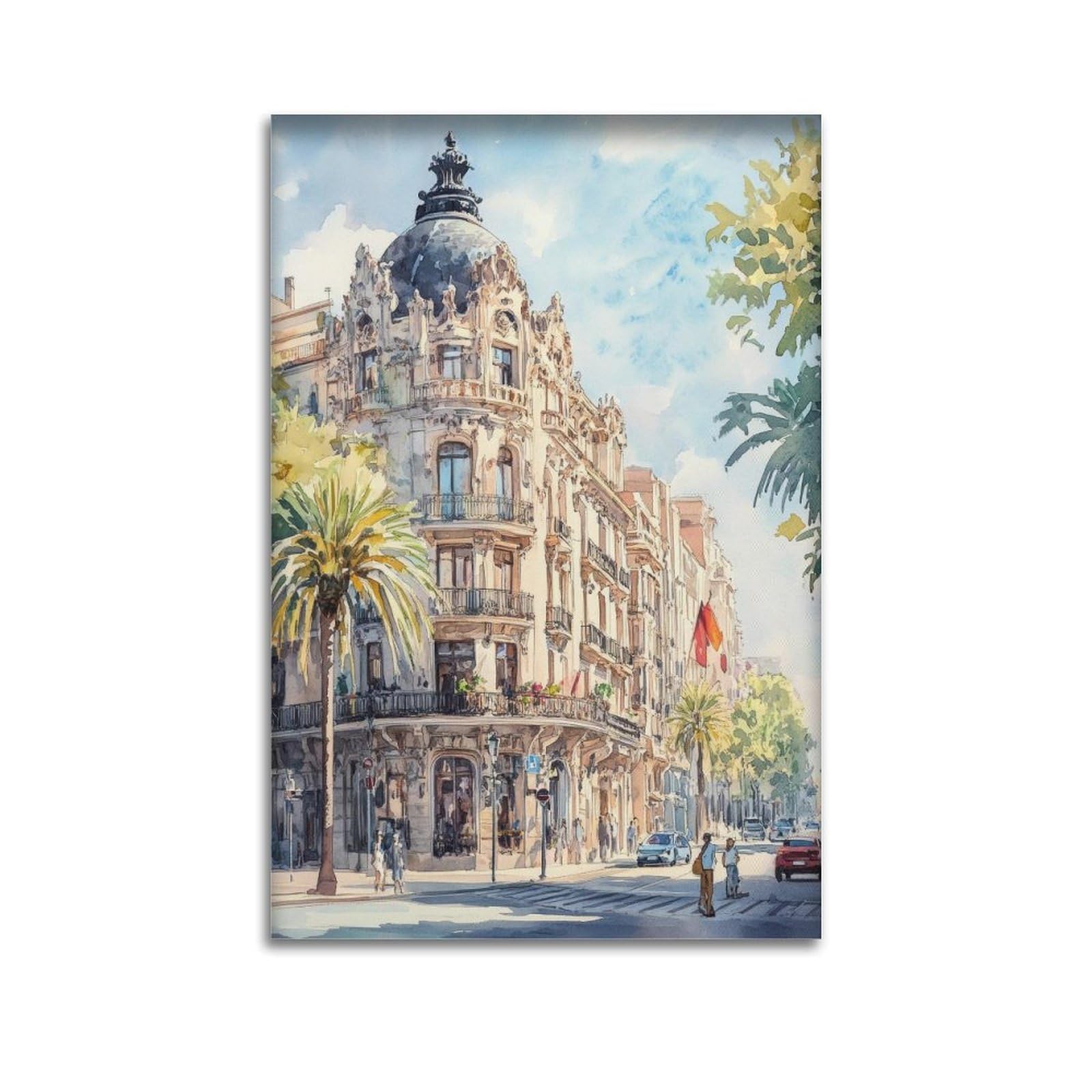 xiaoxiaoshen Barcelona Spain City Landscape Scenic Catalonia9 Canvas Poster Wall Art Prints Room Aesthetic Murals Bedroom And Living Decorations 24x36inch(60x90cm)