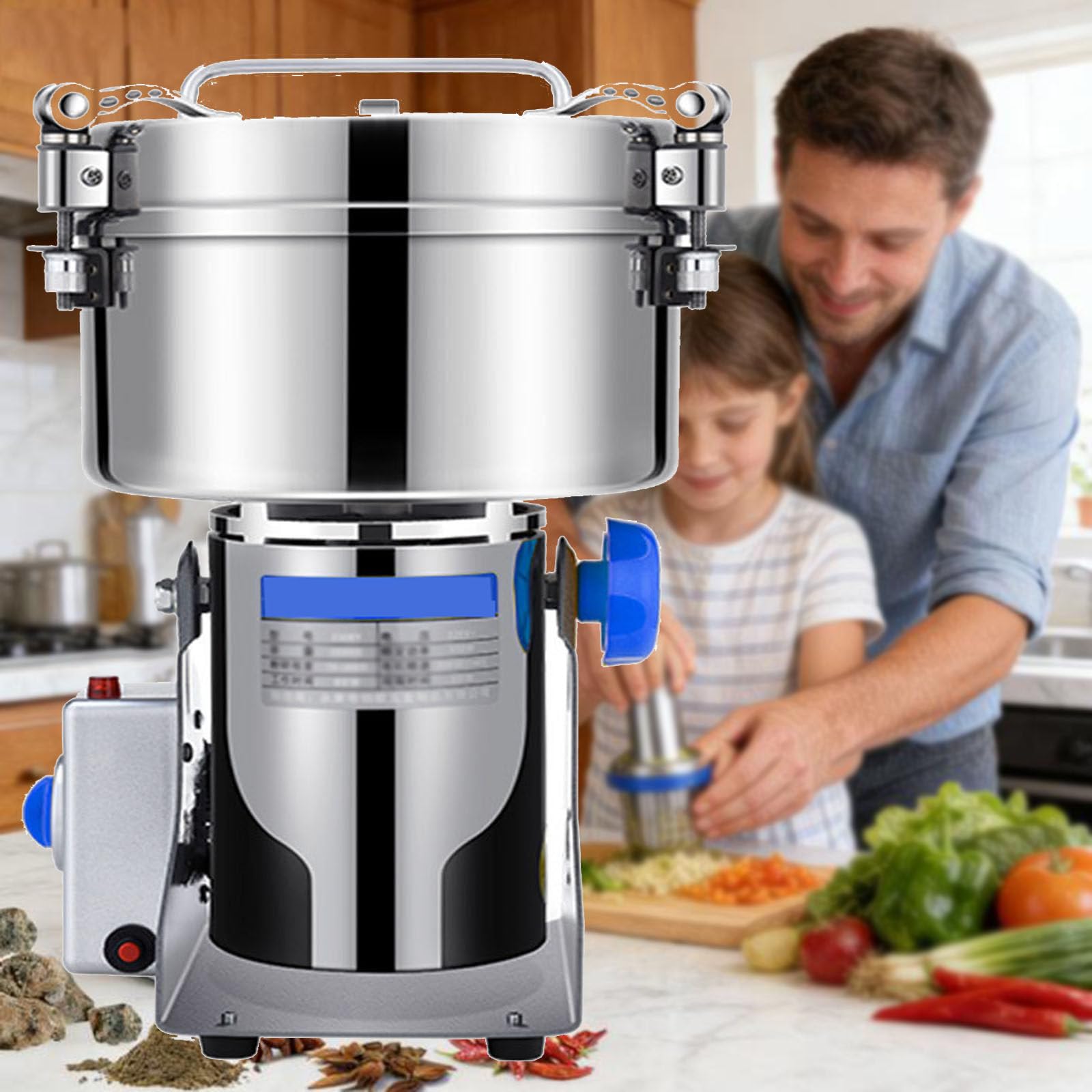 Elektryczny Młynek Do Ziarna, Młynek Do Przypraw, 2500 G, Młynek Do Kawy Ze Stali Nierdzewnej, Młynek Komercyjny, Młynek Elektryczny, Sito 40 Mesh