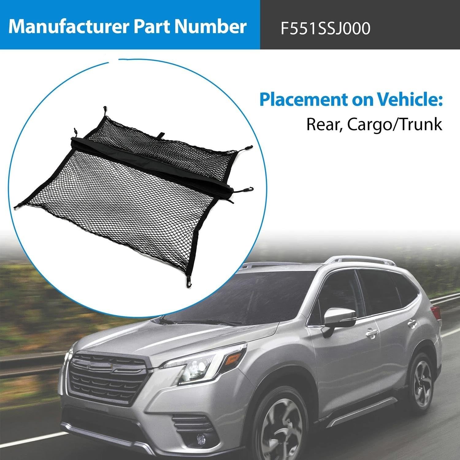 Rete Portaoggetti Auto Per Subaru Per Forester 2019-2024 Rete Di Carico Posteriore In Rete Nera F551SSJ000 Rete di Stoccaggio
