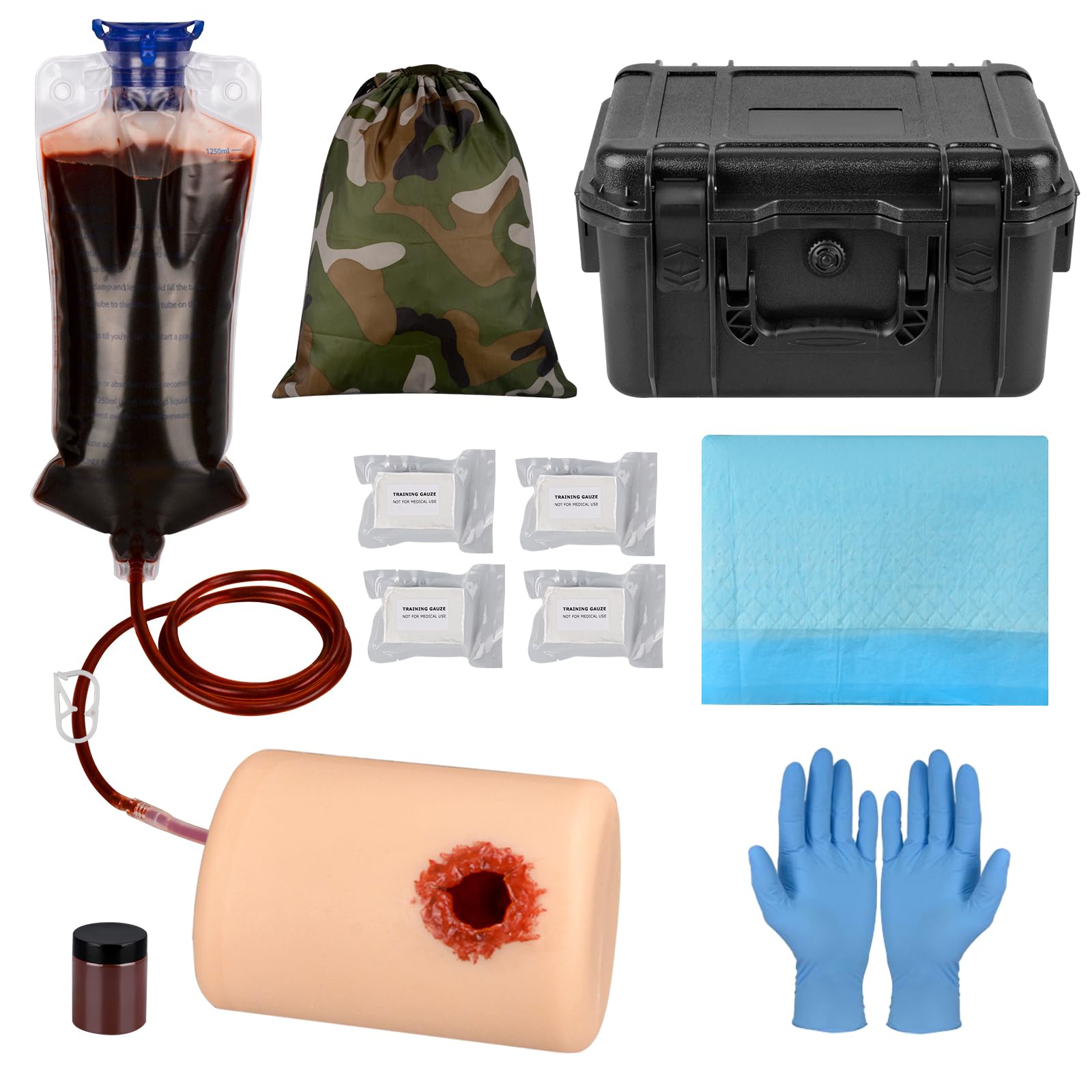 Kit per Addestramento di Medicazione per Ferite e Laccio Emostatico, Addestramento per Laccio Emostatico per il Controllo Dell'emorragia - Scatola Tattica