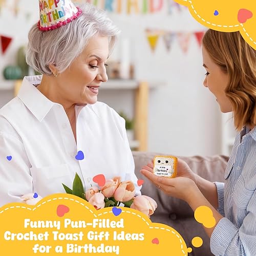 Miniatura 2 de Divertida tostada de croché para cumpleaños, regalo para mujeres, hombres, mamá, papá, niñas o niños tostada de croché única como alternativa a