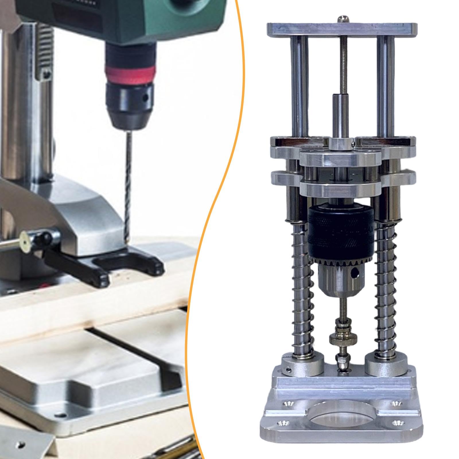 Generic Guía Vertical de Taladro Soporte Estable Herramienta Auxiliar Precisión Instalación Sencilla Aluminio Aleación Diseño Compacto Adecuado para Taller