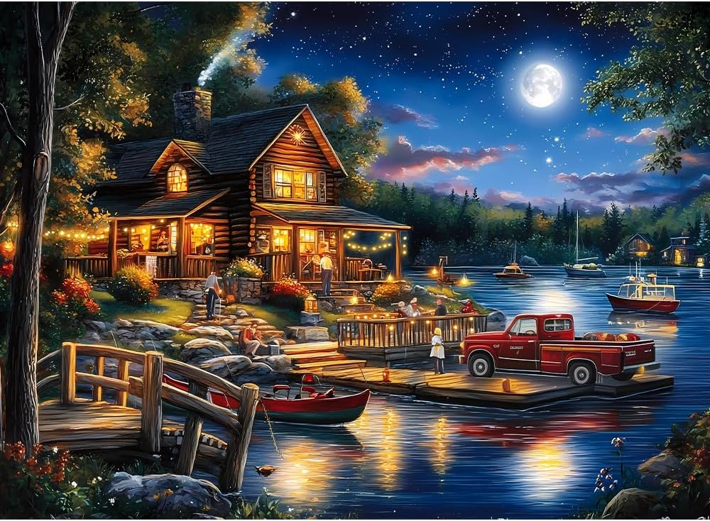 Puzzles for Adults 500 Pieces,Farm Horse Puzzle for Adult,Flowers Rooster Barn Truck Themed Jigsaw Puzzle,Country Life Puzzle for Seniors,Puzzles for Family Game Nights, 20.5x15 in