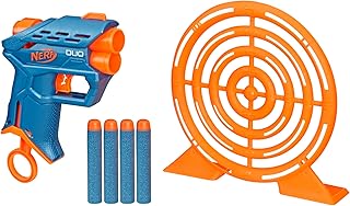 Nerf Elite 2.0 Duo Targeting Set, Includes Dart Blaster & Target & 4 Official Elite Nerf Darts, Toy Foam Blaster for Kids Outdoor Games