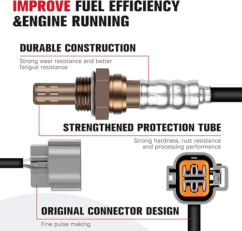 Miniatura 4 de QIJIAUTO Sensor de oxígeno O2 aguas abajo 234-4448 compatible con Hyundai Sonata 2011 para Kia Optima 2011-2014