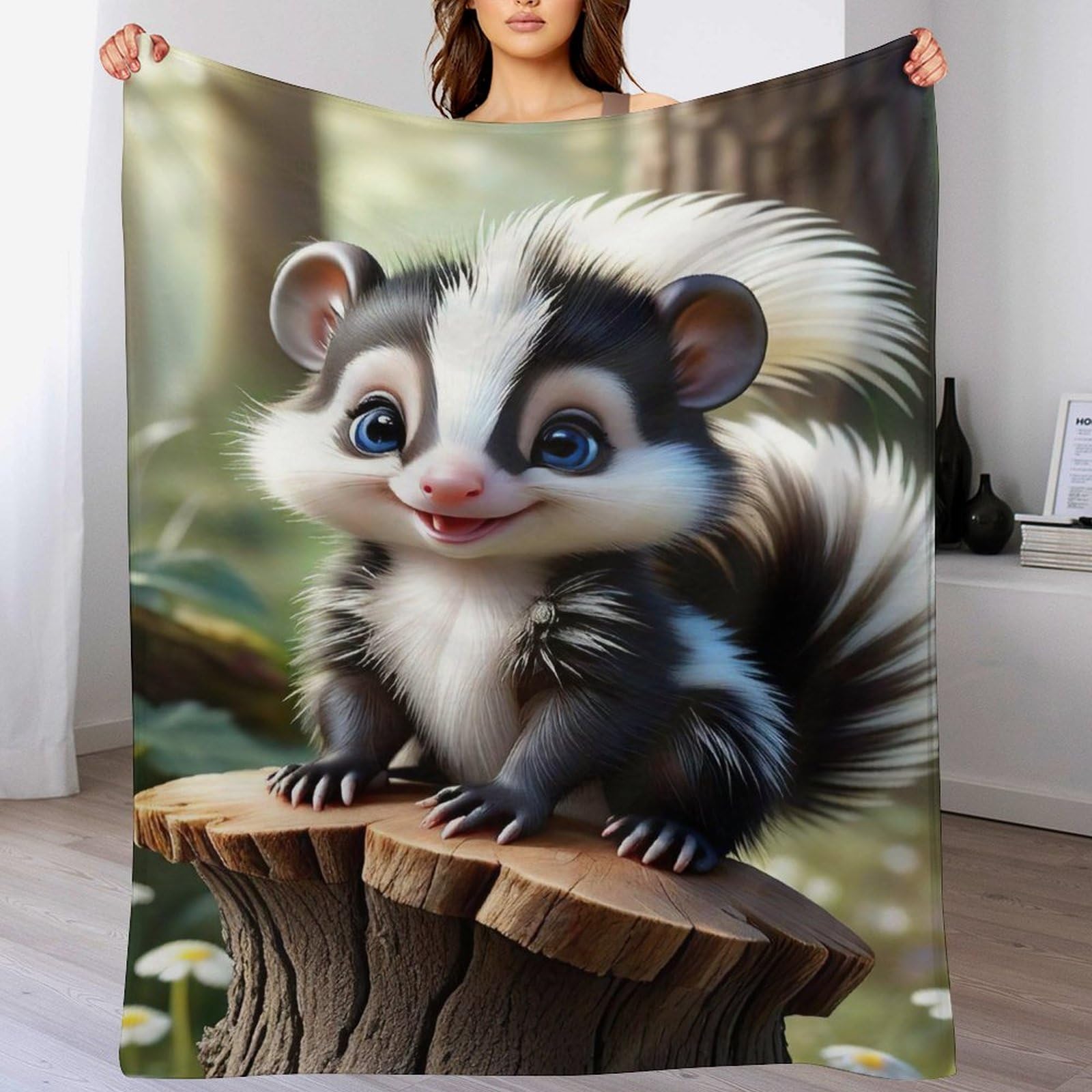 Couverture mouffette pour canapé douce nuit devant la télé 180x200