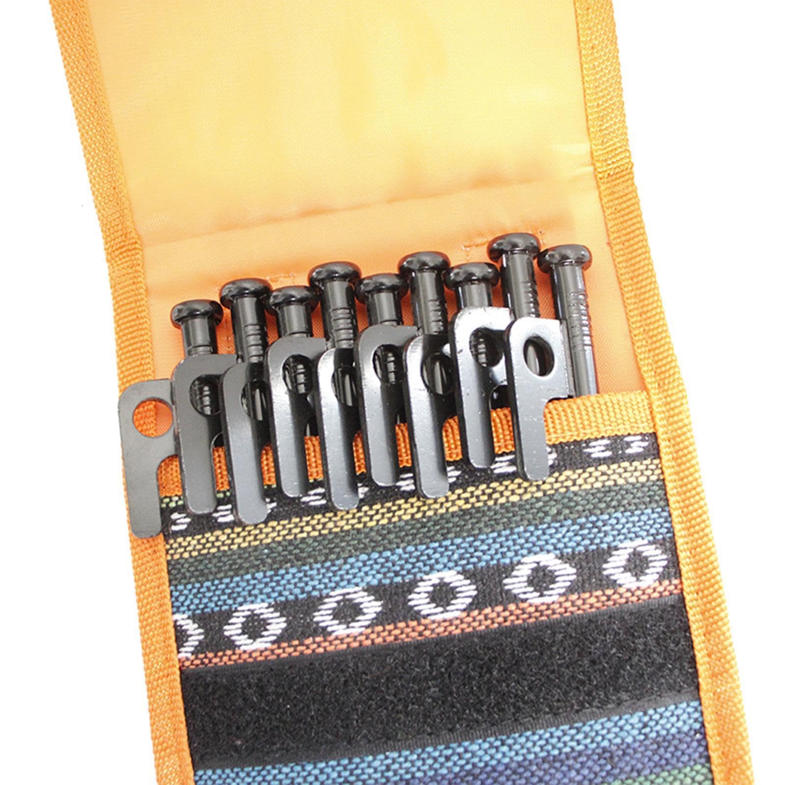 Ensemble de piquets de tente – Sac de rangement pour piquets de sol | crochets | Sac de rangement pour piquets de tente de camping en plein air, sac de rangement robuste pour piquets de tente de
