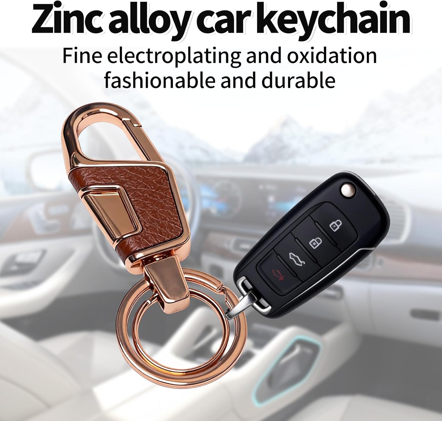 Keychain and Key Ring,Key Organizer for Car Office House Keys,Zinc Alloy Key Chain,Key Holder Gift for Women Men - Image 4