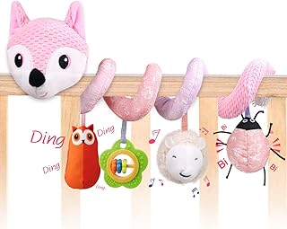 ZYLR Baby Car Seat Brinquedos Carrinho de Bebê Brinquedos de Berço Atividade Infantil Espiral de Pelúcia Brinquedos de Carrinho Suspenso para Assento de Carro de Bebê Carrinho Bar Berço Berço Móvel co