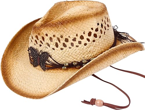 Sombrero vaquero de paja con banda decorada para disfraces de niños de Simplicity