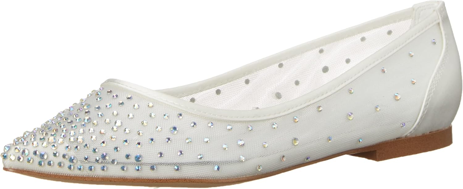 Nine West Women's BOOST2 Ballet Flat, White, 7.5