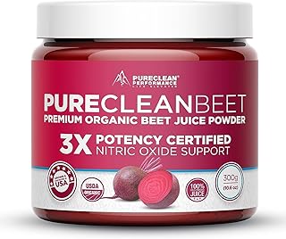 PureClean Beet Premium Potency Beet Juice Powder | Proven 3X Nitric Oxide Support | Doctor-Made Nitric Oxide Energy, Health & Circulation Booster | Proudly Organic Cold-Pressed