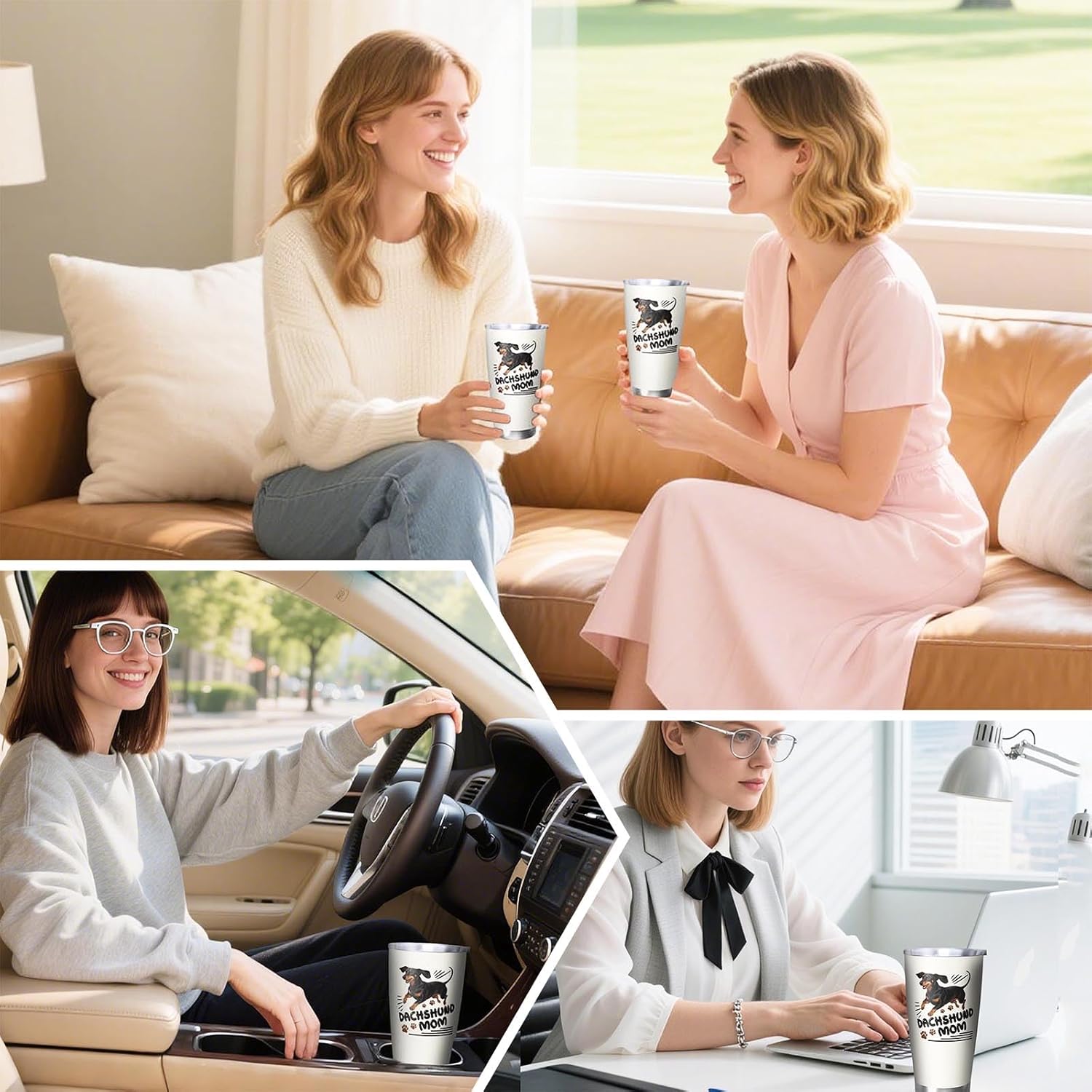 Best Dachshund Mom Gifts for Women, 20 Oz Dachshunds Lover Travel Tumbler Mugs, Travel Mug Gift for Dachshunds Mom - Image 3