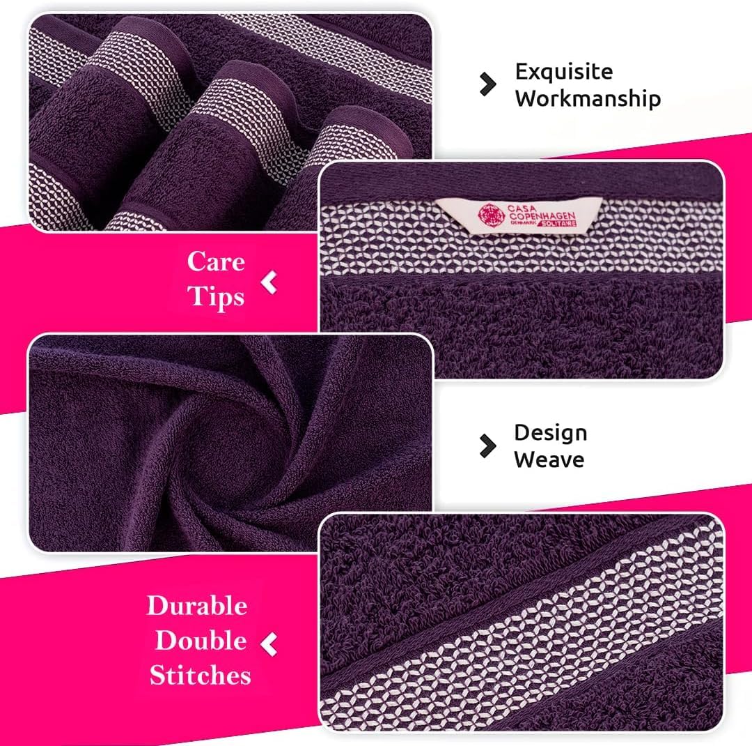 Casa Copenhagen Juego de 6 Toallas de baño 600 gsm, Rosa empolvado | Solitaire 100% algodón egipcio puro para baño, cocina y ducha: 2 toallas baño, 2 de mano, 2 paños (set regalo mujer y hombre)