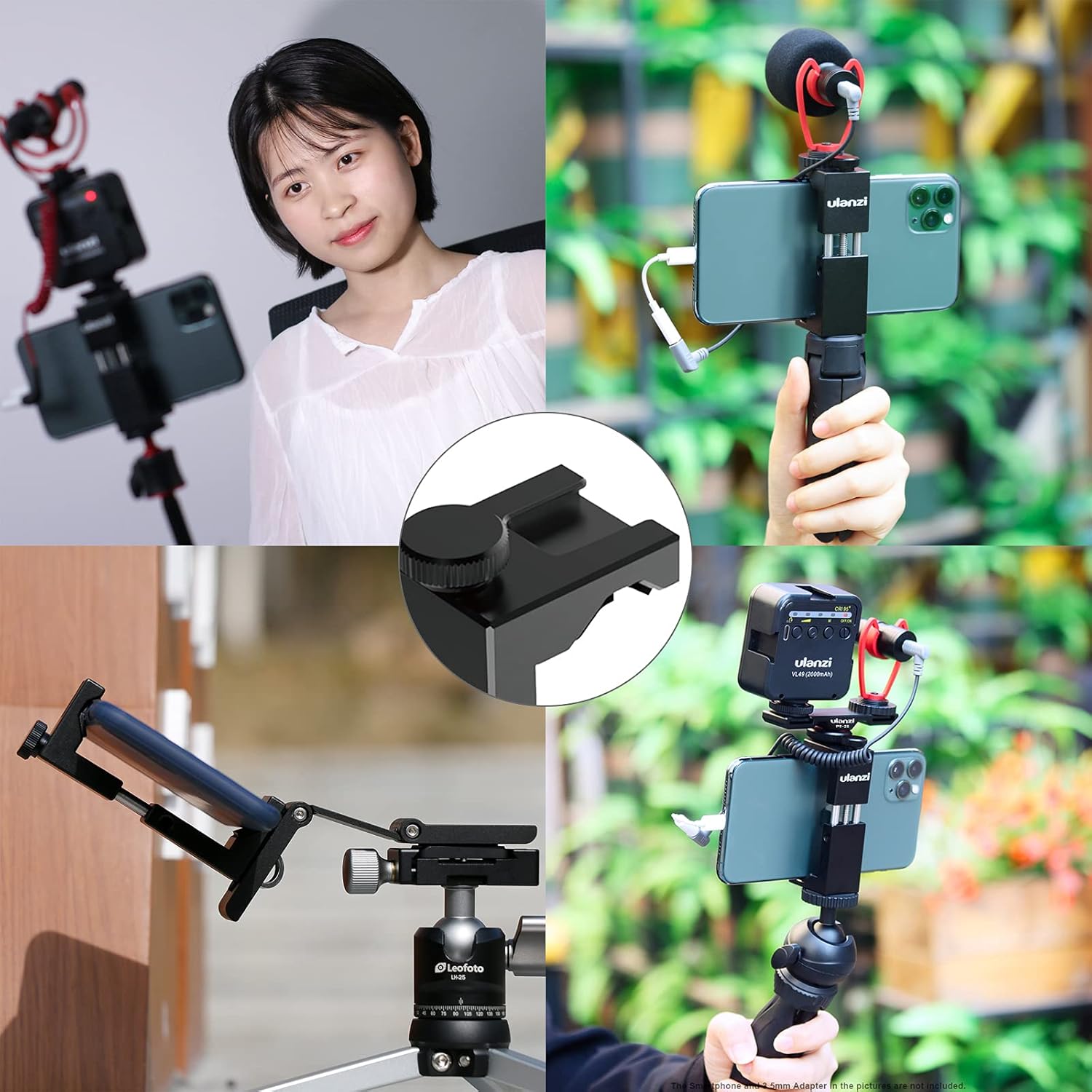 Ulanzi スマホホルダー 三脚スマホホルダー 全金属製 スマートフォン 