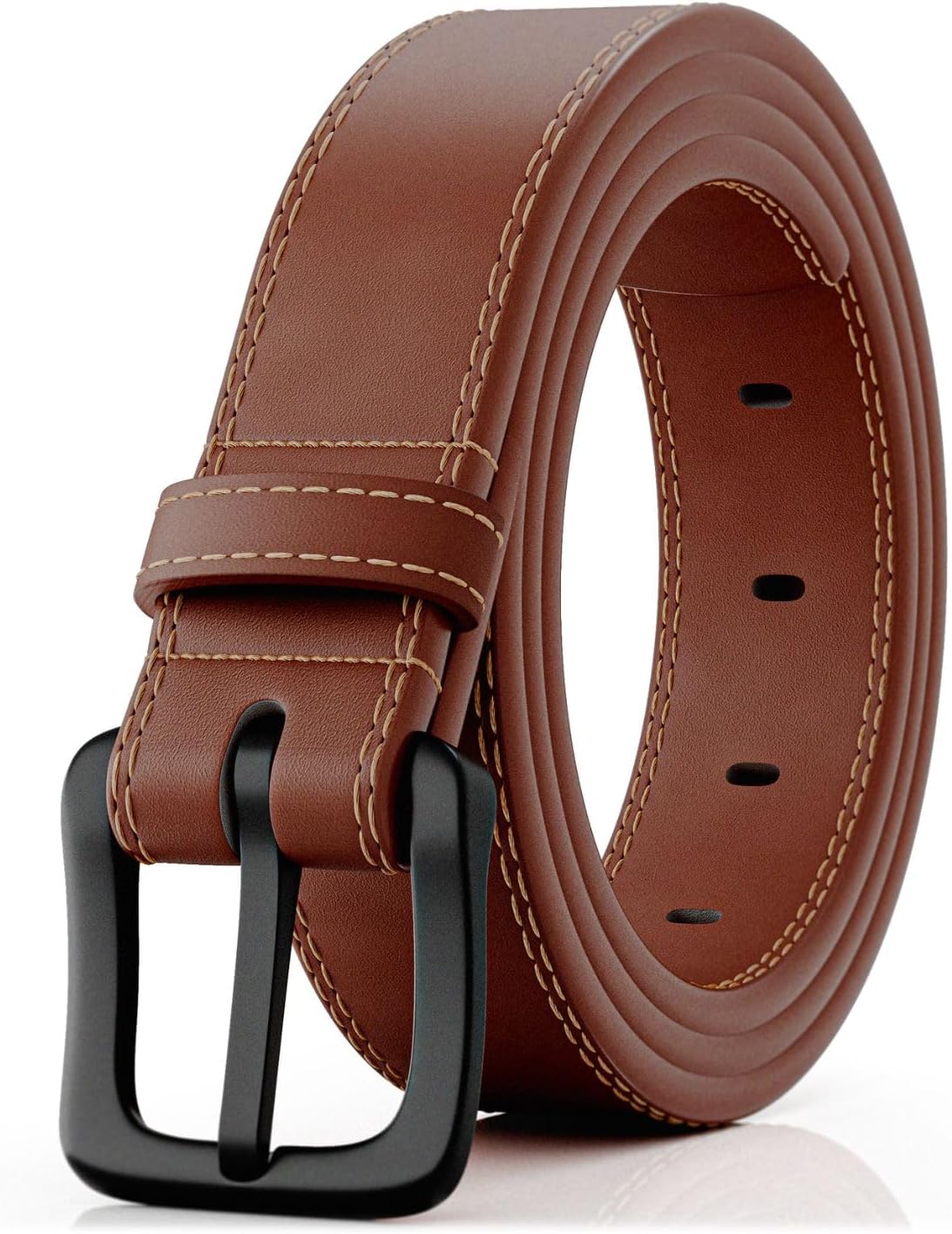 ITAY Metal Free Hypoallergenic Leather TSA Belt, Nickel Free Mens Belt, Non Metal Belt, Men Strudy Airport Friendly TSA Belts