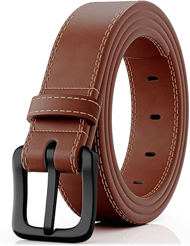 ITAY - Cinturón de cuero hipoalergénico sin metal TSA, sin níquel, cinturón no metálico, cinturones TSA resistentes para el aeropuerto para hombre