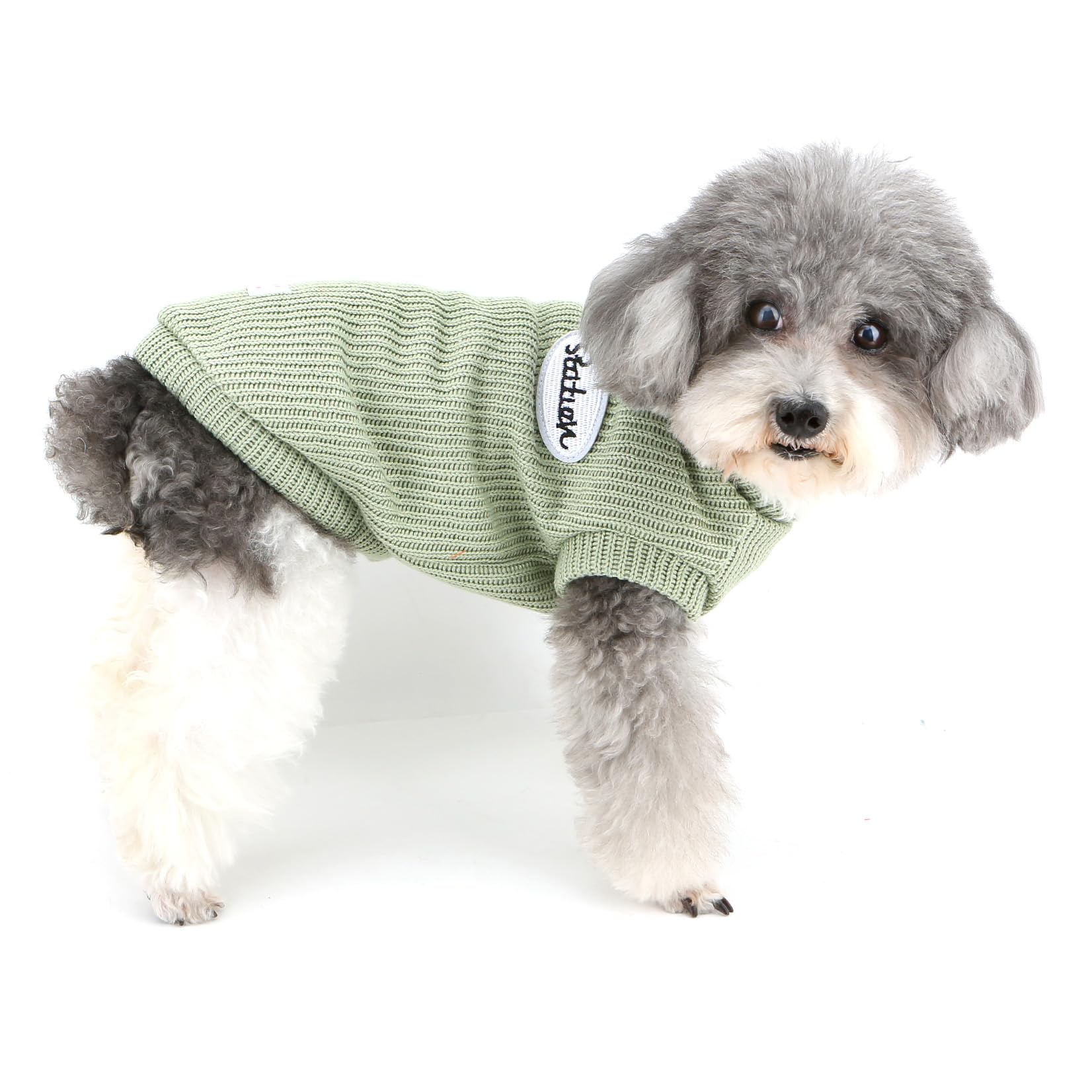 XHYRHTS Pull tricoté pour Petit Chien - Pull Extensible pour Animal Domestique - avec Anneau en D et Motif Chien - Chaud et Solide - Veste d'hiver et d'automne - Vêtements pour Chihuahua