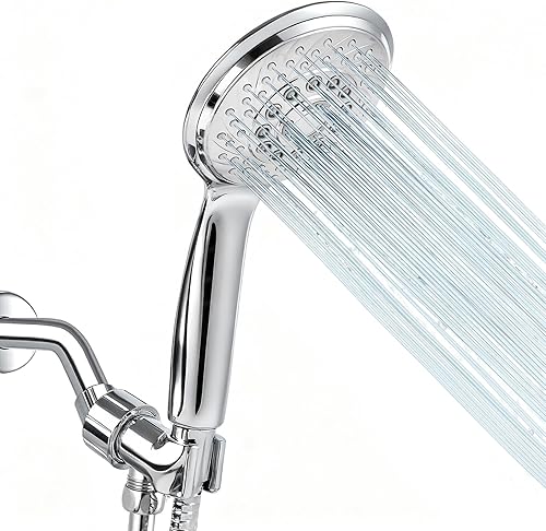 Miniatura 13 de Klabb Soporte de cabezal de ducha de mano ajustable y manguera de 79 pulgadas, soporte de ABS premium, bola de latón giratoria de 360 grados y cinta