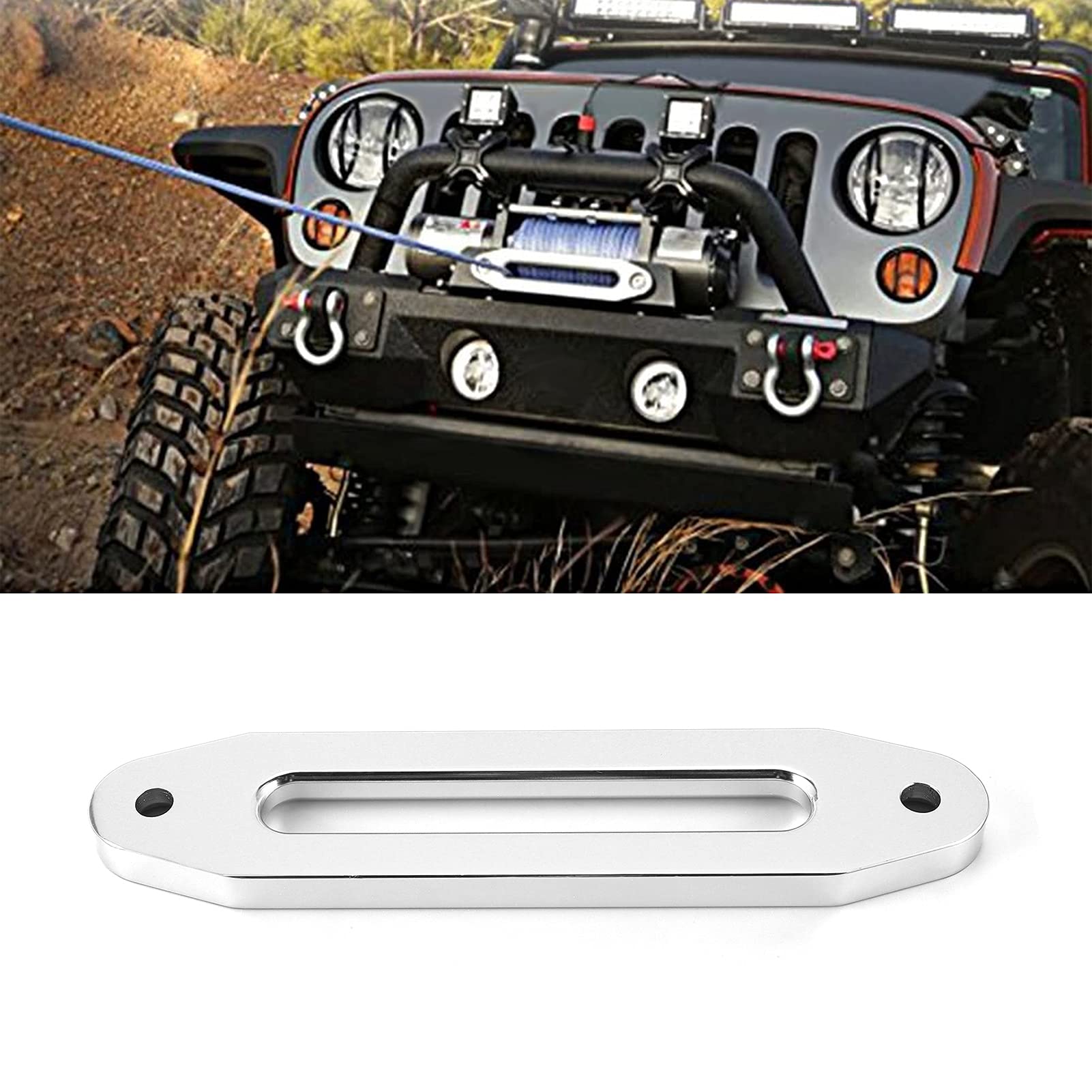 Ymiko Guide de Câble de Treuil Hawse en Aluminium, 254 Mm/10 Pouces 8000lbs à 15000lbs Guide de Corde de Treuil Hawse Fairlead pour Véhicule Tout-Terrain
