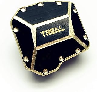 Treal SCX10 III Brass Axle Diff Cover Heavy Weight 51g, Fitting SCX10 3 Portal Axles (Black)