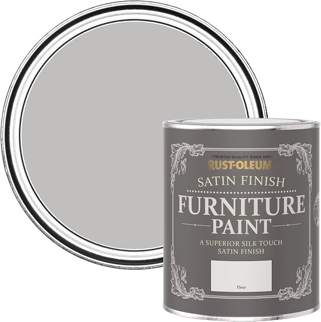 Rust-Oleum Grey Furniture Paint in Satin Finish - Fleur 750ml