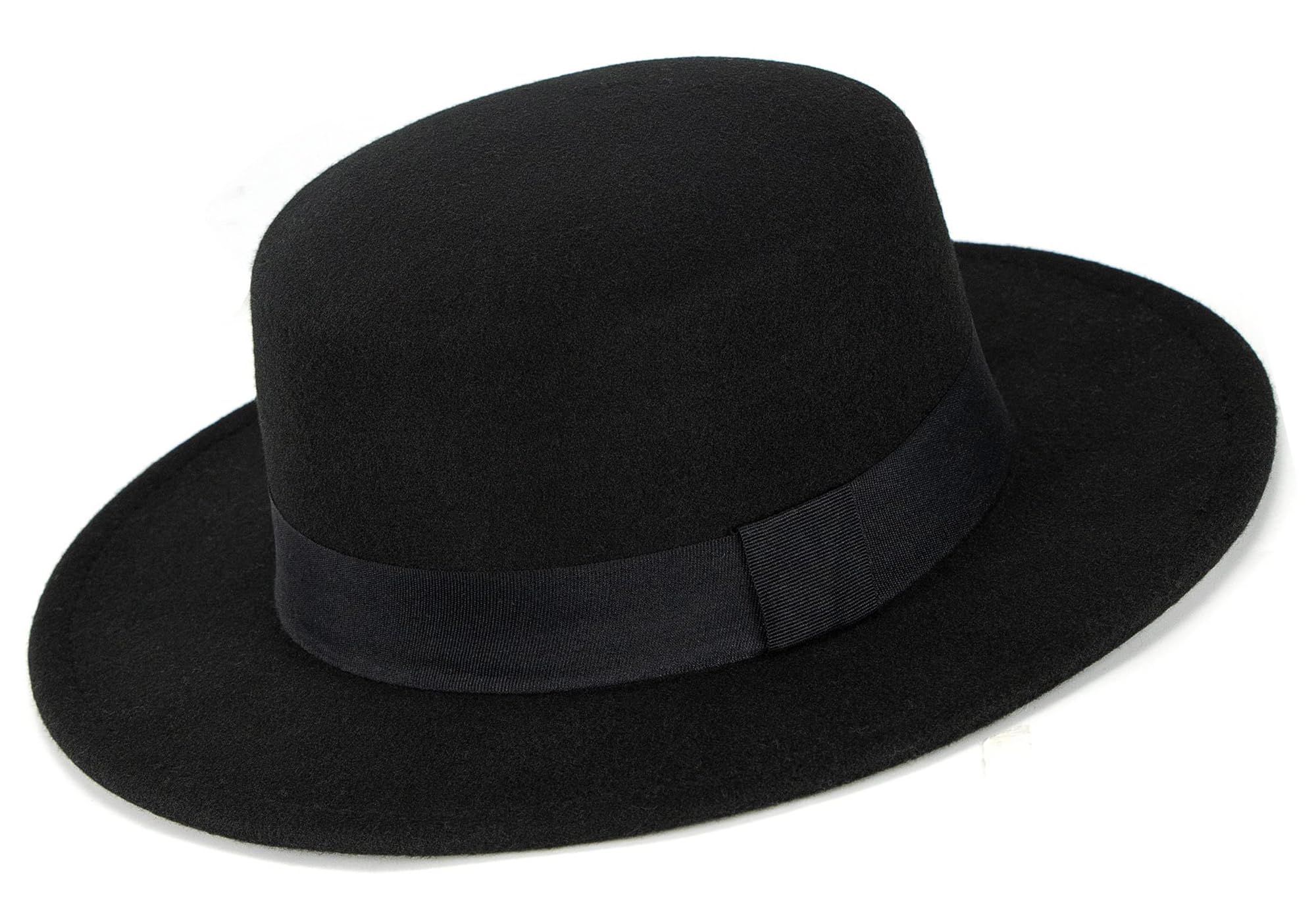 Chapeau Fedora à bord court pour homme et femme - Chapeau plat en feutre de laine - Tailles : S-M