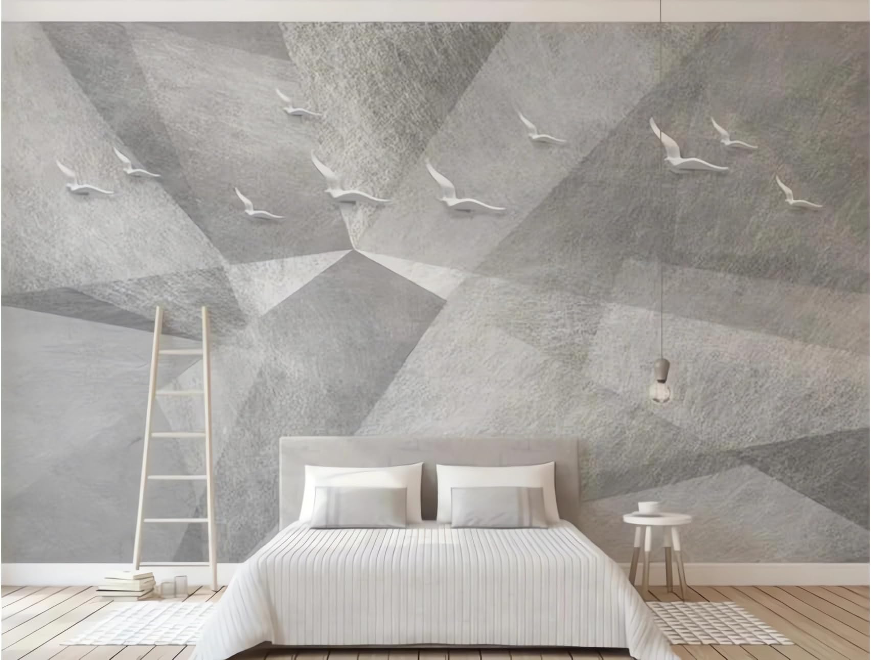 Papier peint mural 3D géométrique oiseau volant tapisserie panoramique 250x175cm