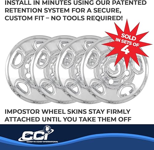 Miniatura 4 de Coast To Coast International Chrome Impostor - Juego de 4 fundas para ruedas compatibles con ChevroletGMC IWCIMP50X - Funda para rueda automotriz de