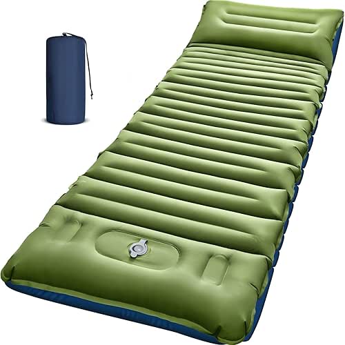 Camping Sleeping Pad, Thick 5 Inch Camping Mat with Pillow
