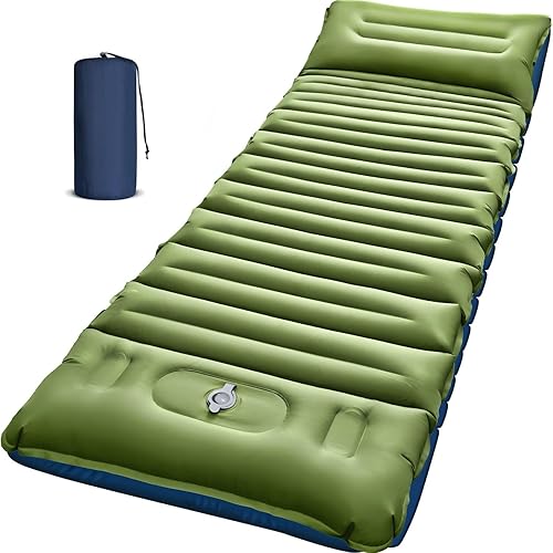 Camping Sleeping Pad, Thick 5 Inch Camping Mat with Pillow