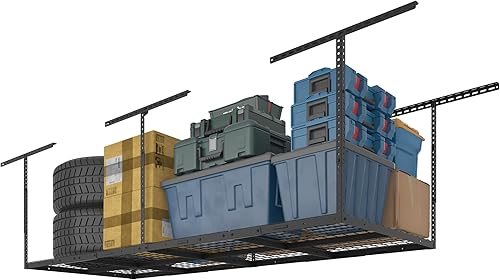 Miniatura 15 de FLEXIMOUNTS Estante de almacenamiento de garaje de 3 x 8, sistema de organización de almacenamiento ajustable, estantes de almacenamiento de techo