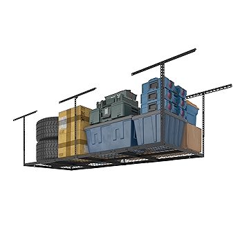 FLEXIMOUNTS 3x8 可调式车库顶架 重型金属存储架 600磅承重 黑色