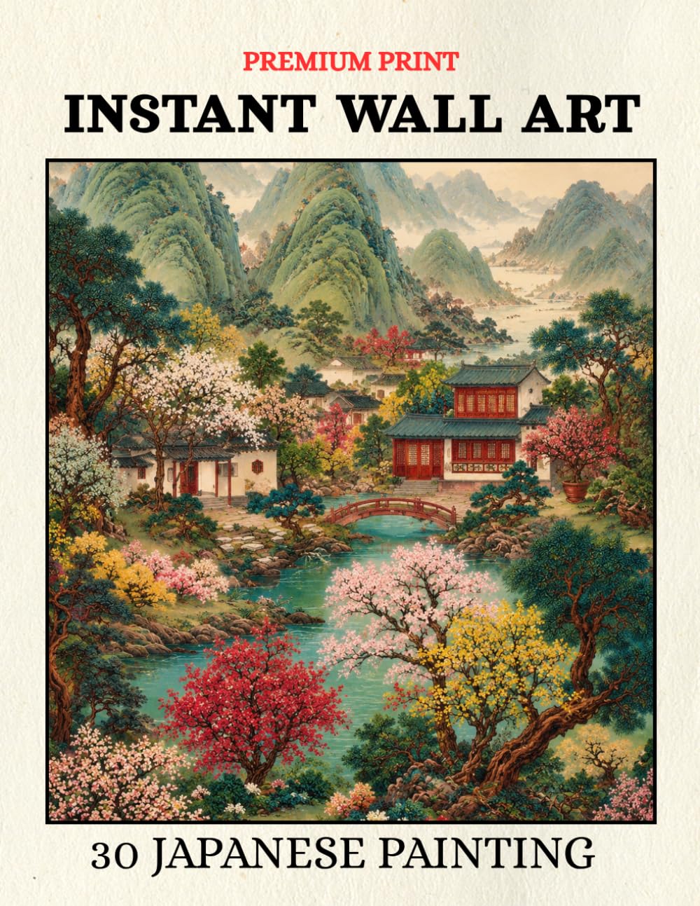 30 Japanese Painting Wall Art Prints Instant Wall Art for Home Decor : Ready to Frame Artwork Collection