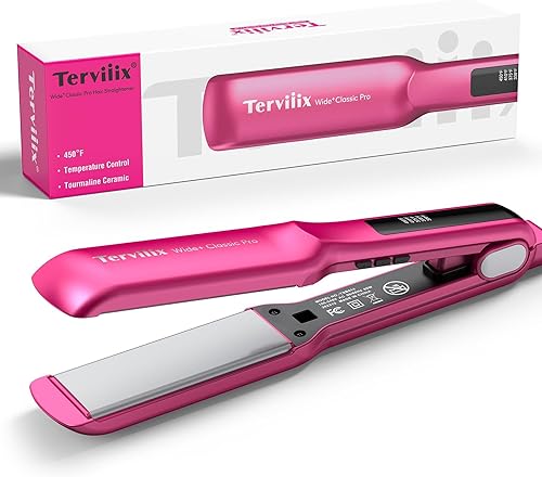 Terviiix Plancha de cerámica para el cabello, plancha plana de 1-12 pulgadas de ancho para el cabello, plancha alisadora profesional con temperatura