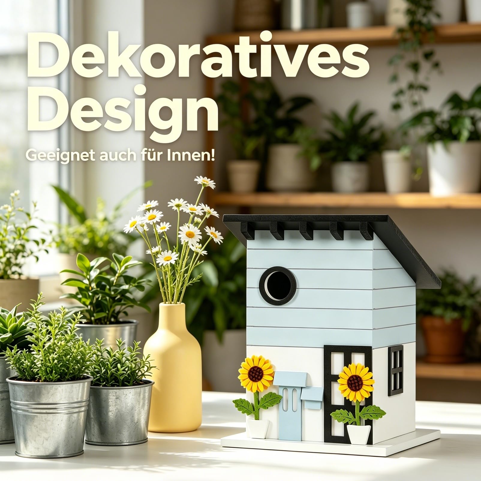 Nistkasten für Vögel für draußen wetterfest, Vogelhaus zum Aufhängen - dekoratives Vogelhäuschen für Garten, Balkon & Terrasse mit 33mm Einflugloch