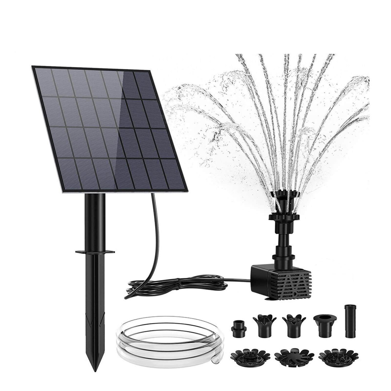 Solar Water Pump Kit, 10W Powered Fountain with 6 Nozzles, DIY Feature Outdoor for Ponds Efficient Use Of Energy(3.5W)