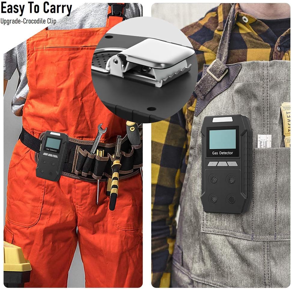 GEARDON Portable 4-in-1 Multi Gas Detector with carrying clip
