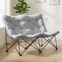Butterfly Chair Padded Comfort Chair High Back Folding Lounge Chair for Bedroom Living Room Camping Lawn