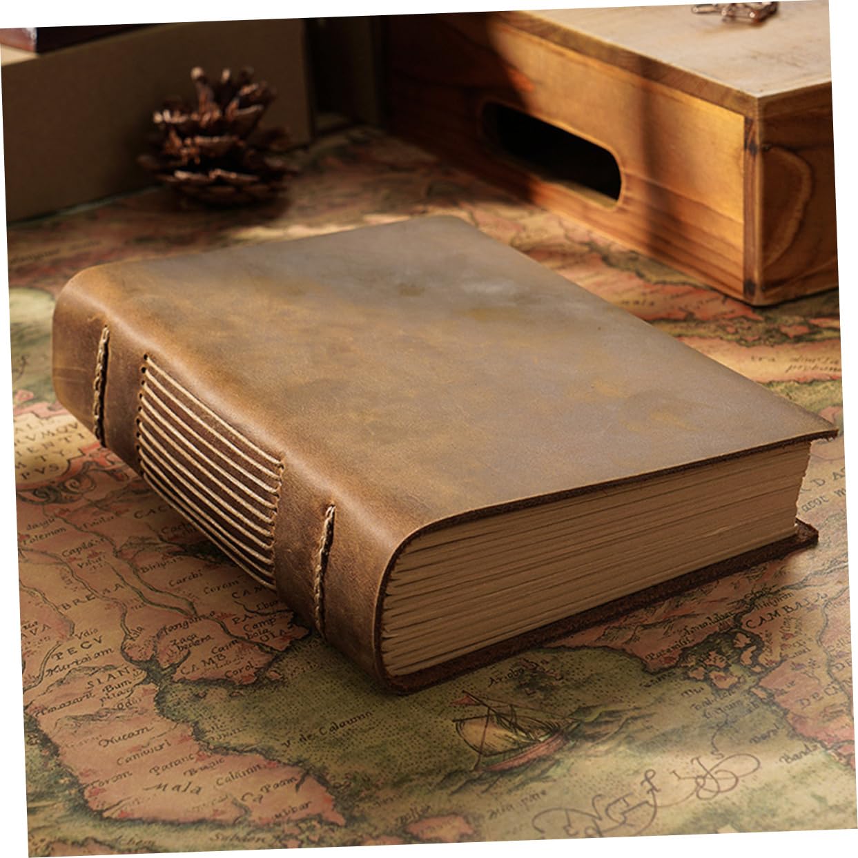 MAGICLULU Diario de Cuero Vintage Libro de Trabajo Cuero Cuaderno de Notas Multifunción para Diario para Viajeros y Estudiantes