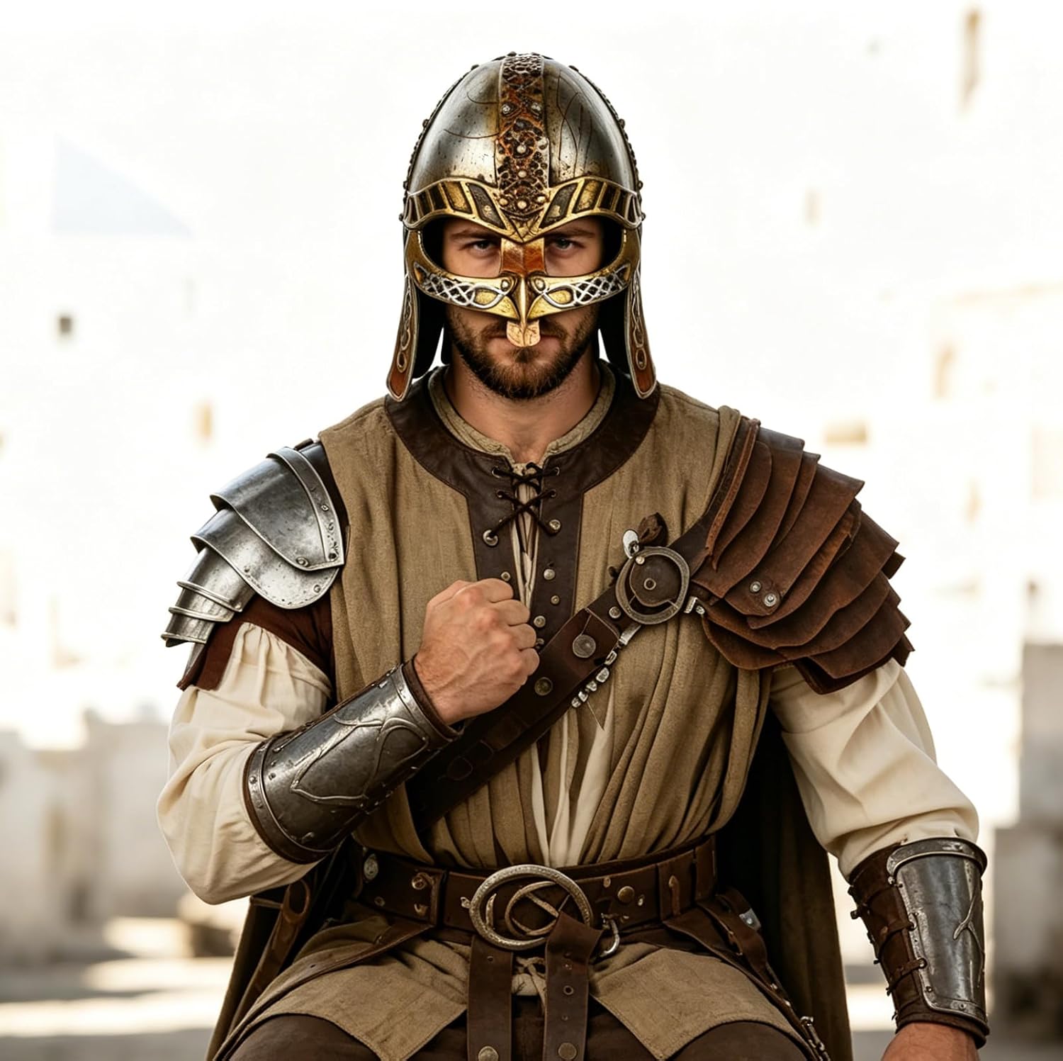 Medieval Retro Norse Barbarian Viking Warrior Knight Helmet Hat