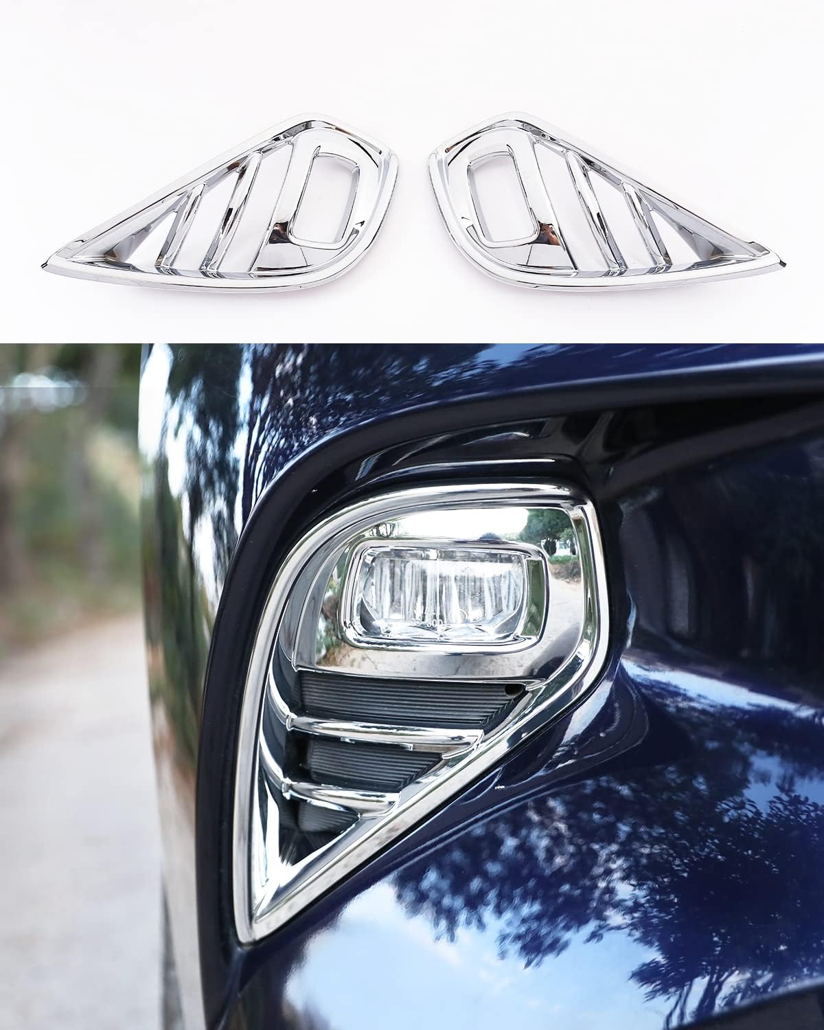 For Toyota Highlander 2026 2025 2024 2023 2022 2021 2020 Front Fog Light Cover Trims, Chrome Exterior Accessories, Sporty Front Fog Lamp Decorative Strip Cover Molding Trims for Highlander