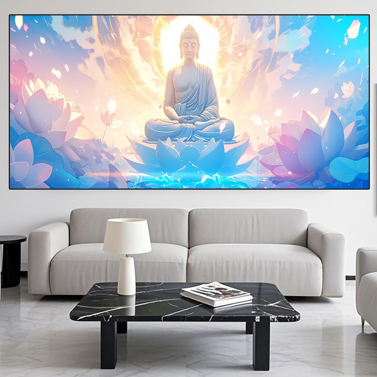 Zen Diamond Art Lotus Diamond Painting Arts and Crafts dla dorosłych, zestawy do malowania diamentami 5D, dorosłych, Crysta, haft krzyżykowy, zestaw do haftowania dla początkujących, dekoracja ścienna